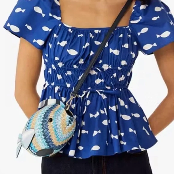 ♠️kate spade What A Catch 3D Fish Crossbody Bag, Blue ♠️kate spade What A Catch 3D Fish Crossbody Bag, Blue